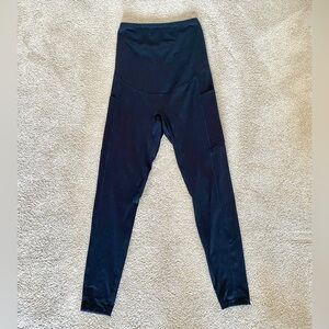 Poshdivah Black Over the Belly Maternity Leggings